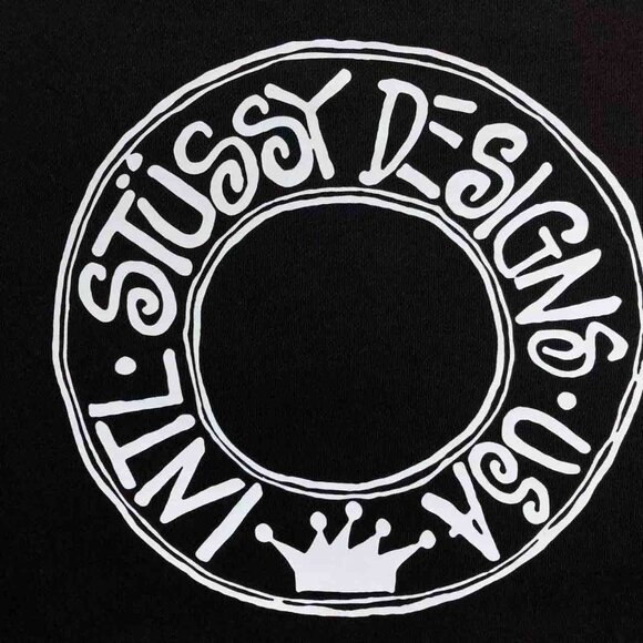 Men's Stussy Print Hoodie Black - Picture 8 of 8